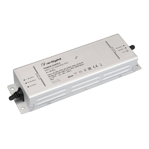 Блок питания ARPJ-LG-4281050-PFC (320W, 228-428V, 0.5-1.05A) (Arlight, IP67 Металл, 5 лет)