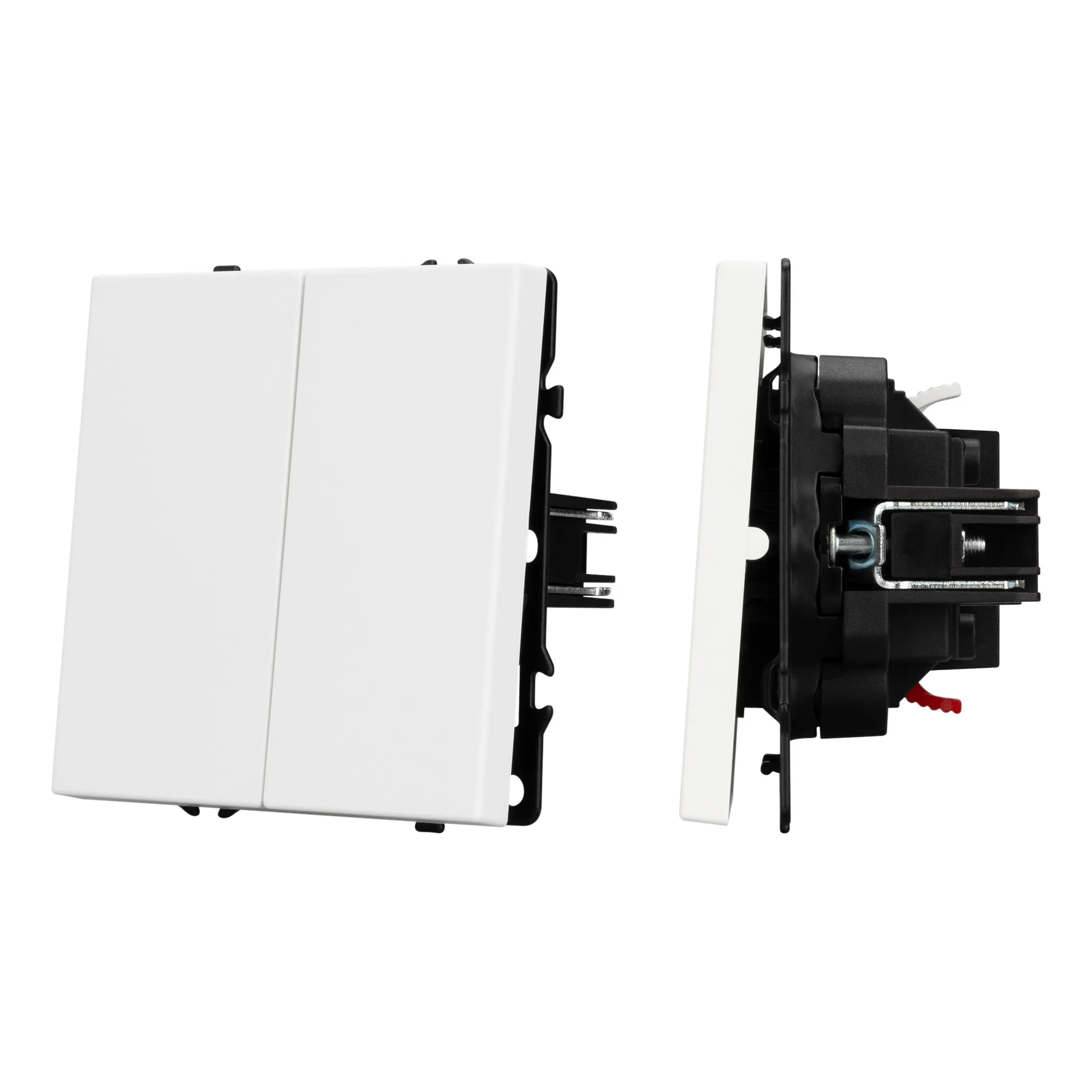 Механизм выключателя двухклавишный проходной SWT-NOBE-MKP2-SFPL-WH (230V, 10A) (Arlight, -)