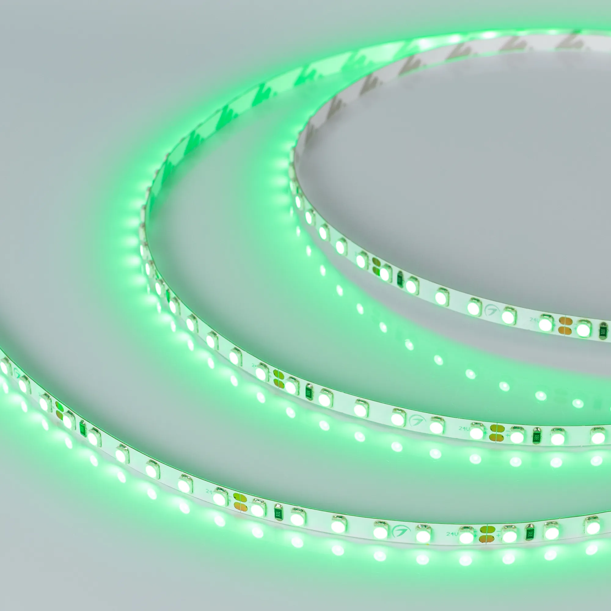 Лента светодиодная RT-A120-5mm 24V Green (9.6 W/m, IP20, 2835, 5m) (Arlight, узкая) - изображение товара