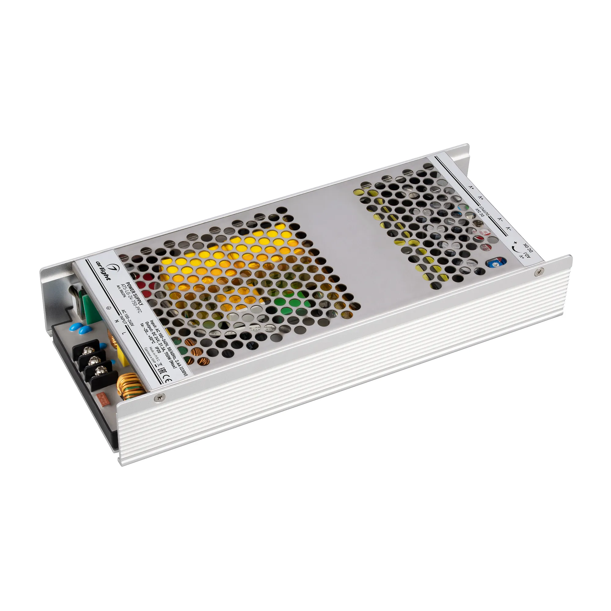 Блок питания ATS-LG-24-750-PFC (24V, 31.3A, 750W) (Arlight, IP20 Сетка, 5 лет) - изображение товара